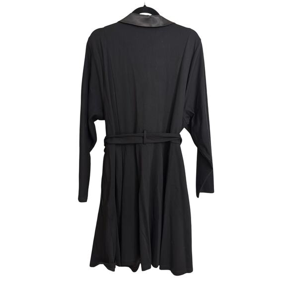 Torrid Tuxedo Dress Womens Size 24 Black Skater Satin Lapel Wrap Belt Mini - Picture 3 of 6